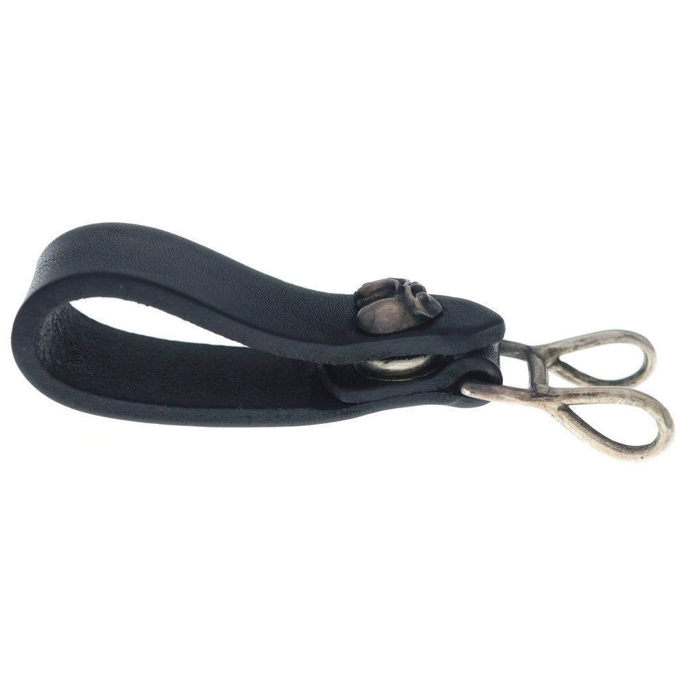 CHROME HEARTS(クロムハーツ) BELT LOOP ハートボタンレザーベルトループ シルバー/ブラック