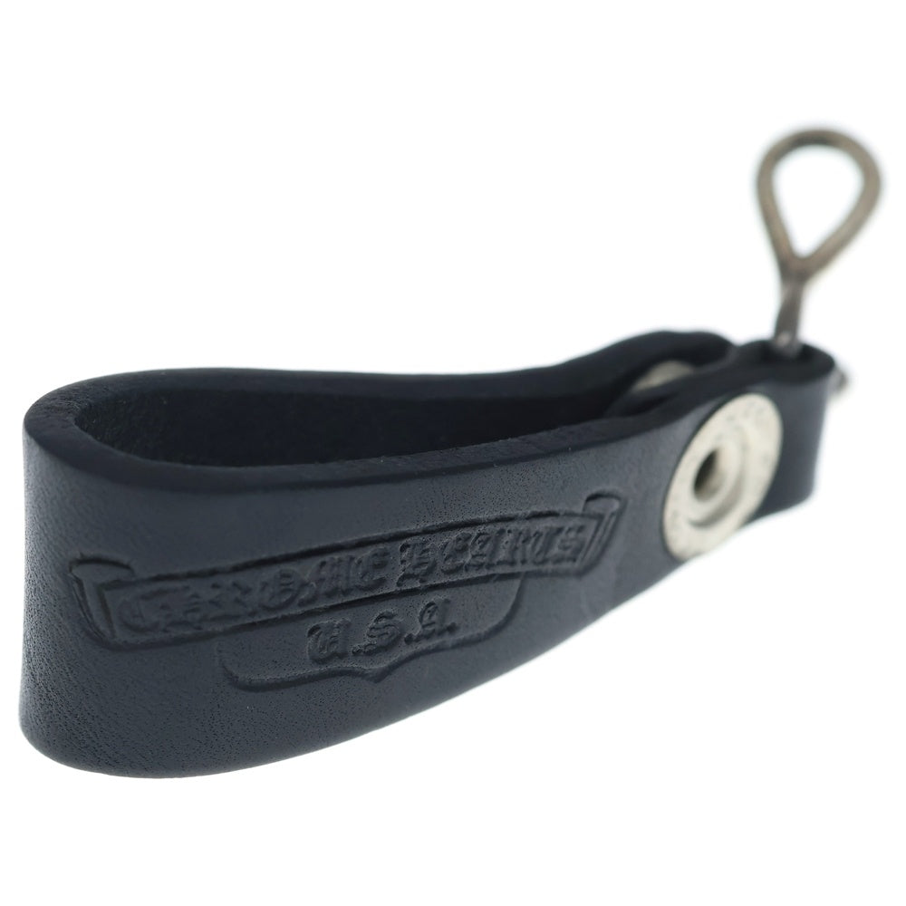 CHROME HEARTS(クロムハーツ) BELT LOOP ハートボタンレザーベルトループ シルバー/ブラック