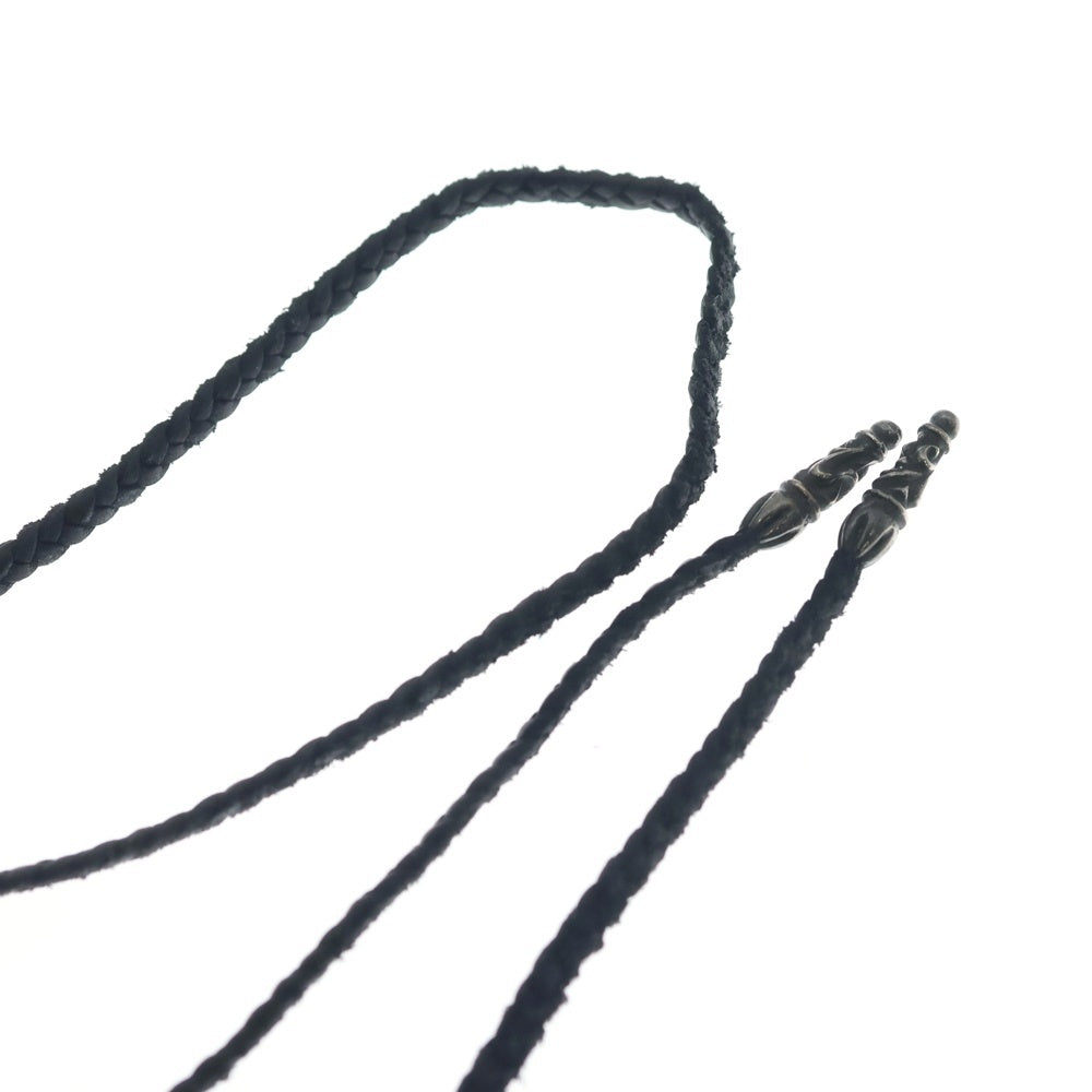 CHROME HEARTS(クロムハーツ) LEATHER BRAID SCROLL ネックレス レザーブレイドネックレス ブラック/シルバー BCA377