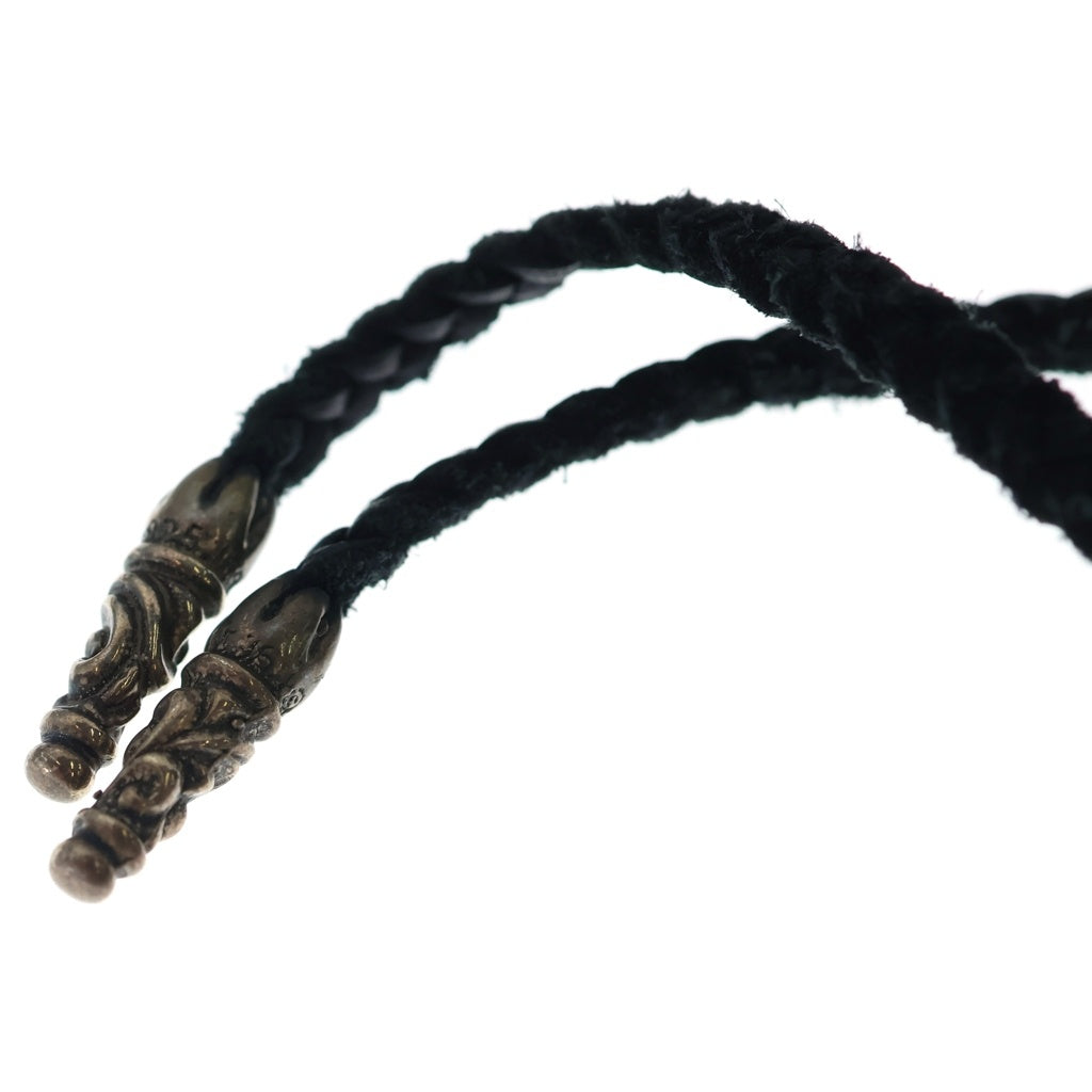 CHROME HEARTS(クロムハーツ) LEATHER BRAID SCROLL ネックレス レザーブレイドネックレス ブラック/シルバー BCA377
