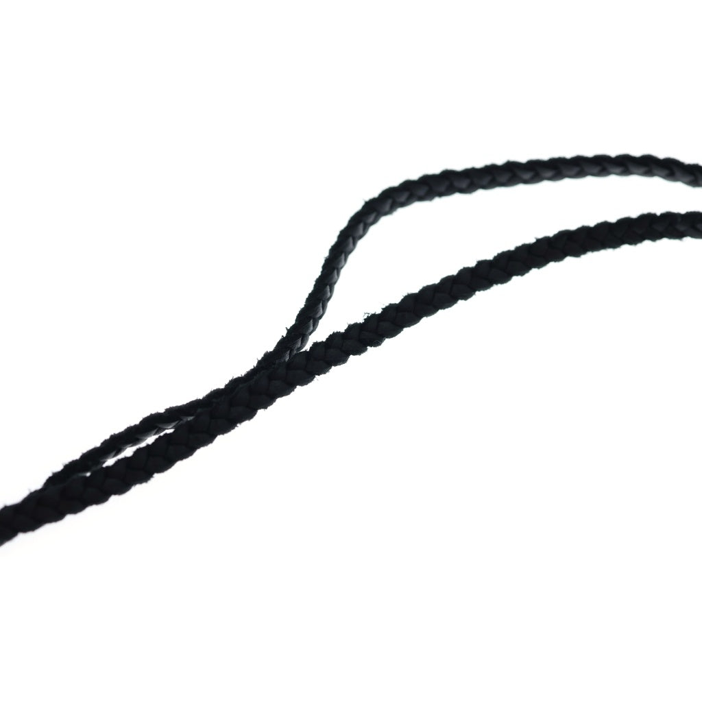 CHROME HEARTS(クロムハーツ) LEATHER BRAID SCROLL ネックレス レザーブレイドネックレス ブラック/シルバー BCA377