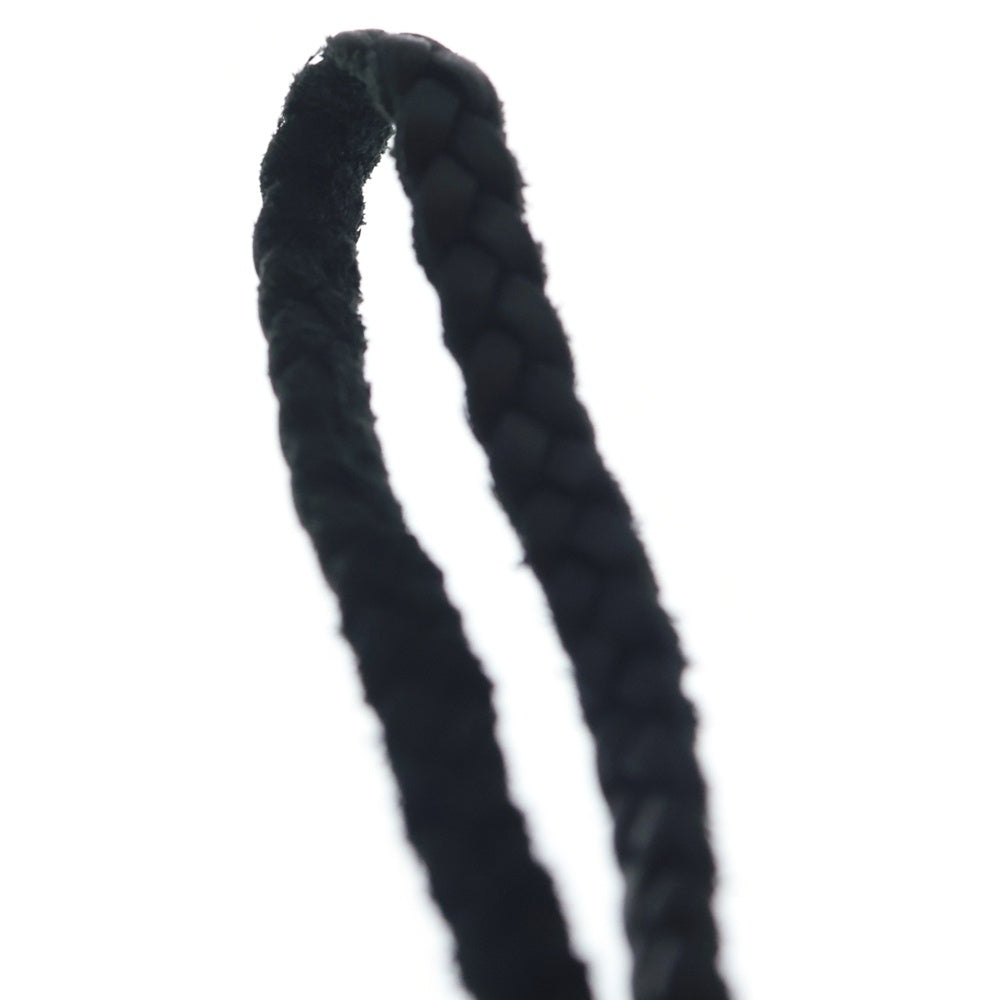CHROME HEARTS(クロムハーツ) LEATHER BRAID SCROLL ネックレス レザーブレイドネックレス ブラック/シルバー BCA377