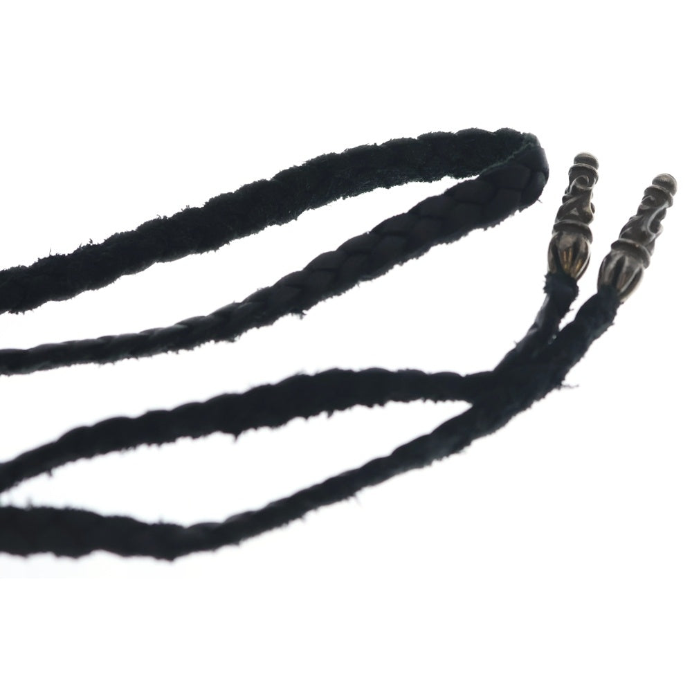 CHROME HEARTS(クロムハーツ) LEATHER BRAID SCROLL ネックレス レザーブレイドネックレス ブラック/シルバー BCA377