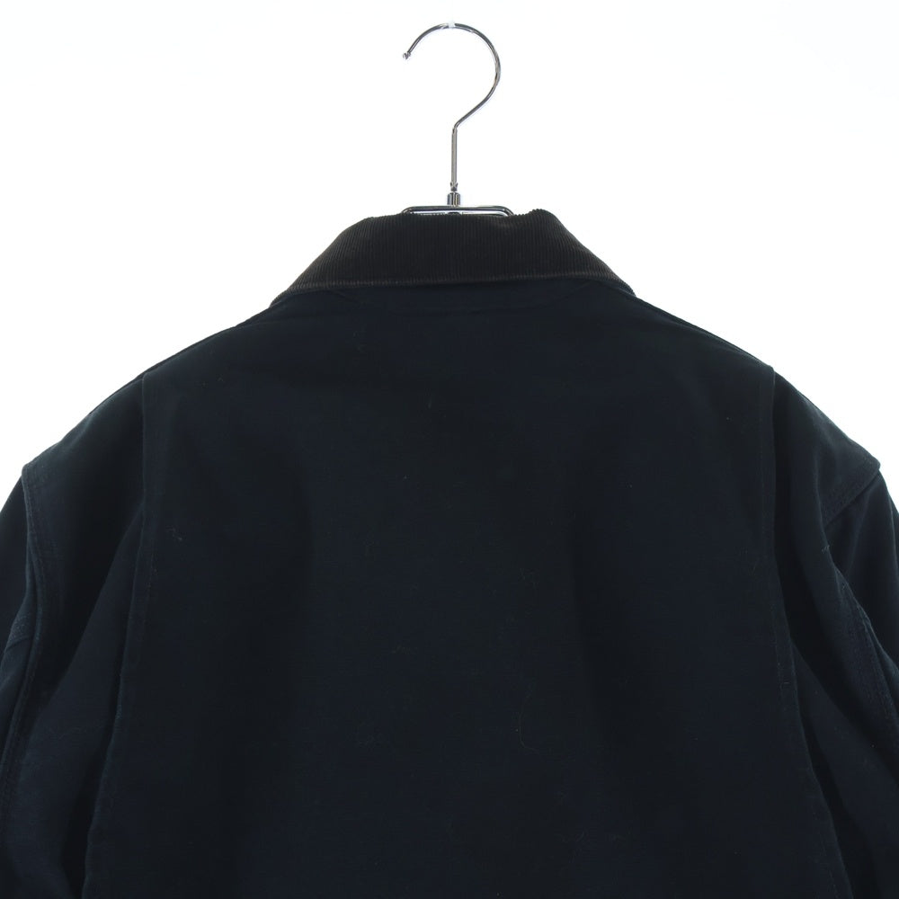 CARHARTT(カーハート) DETROIT JACKET USA製 ロゴデザイン ダック地 裏地ブランケット ワーク デトロイトジャケット ブラック J001-BLK