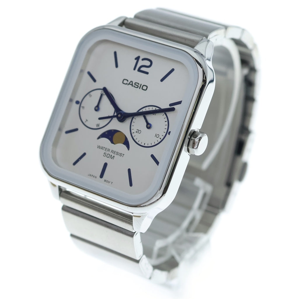 CASIO(カシオ) ムーンフェイス クオーツ 腕時計 シルバー MTP-M305D-7AJF