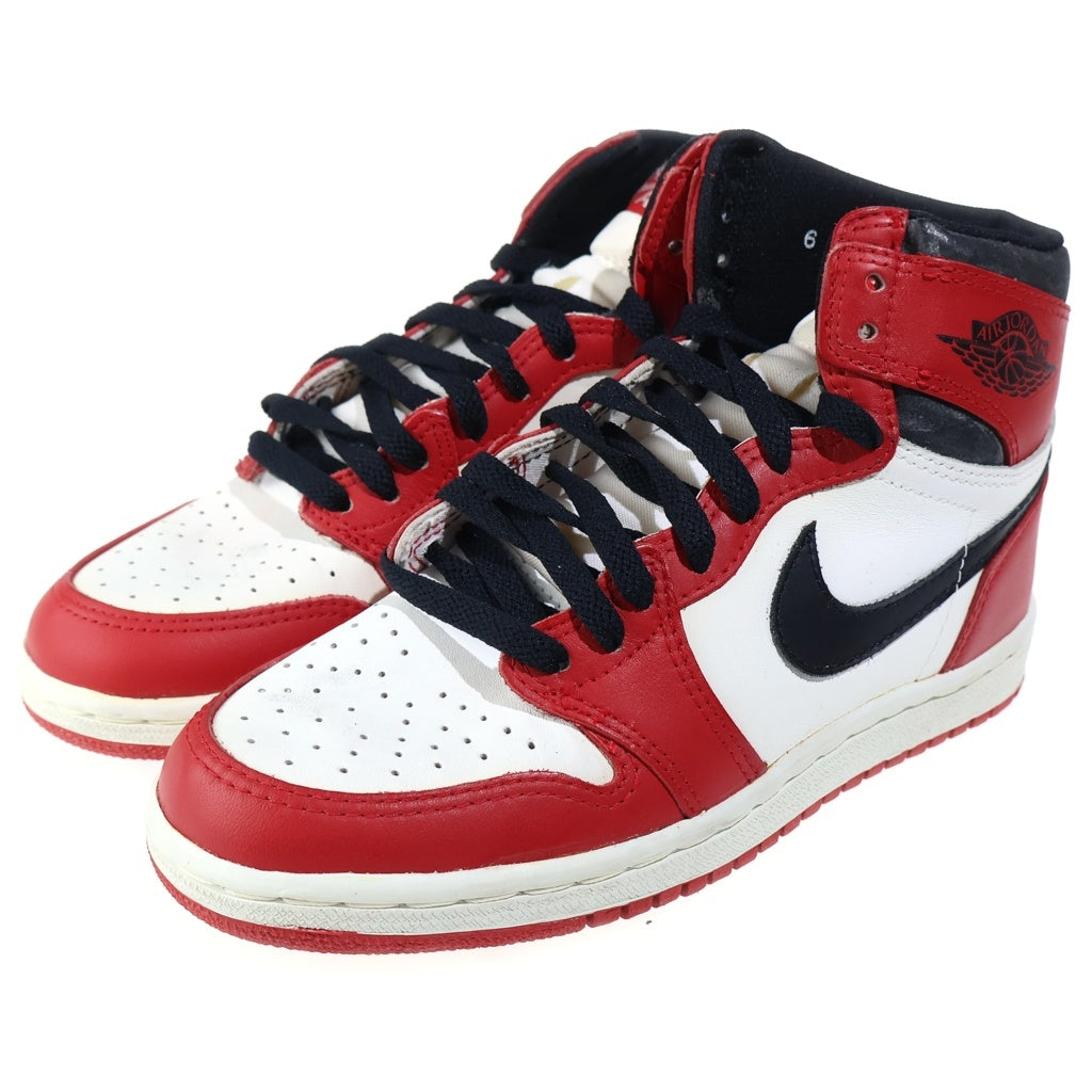 NIKE(ナイキ) 【観賞用1985年製】 AIR JORDAN 1 CHICAGO HIGH OG エアジョーダン1 シカゴ ハイカットスニーカー レディース レッド/ホワイト US6/24cm