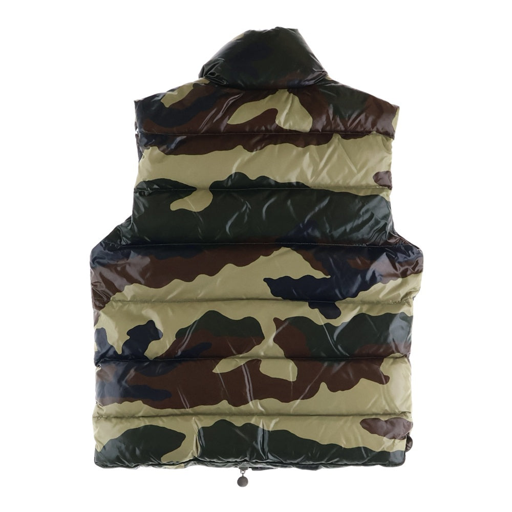 MONCLER(モンクレール) TIBET チベット ロゴワッペン カモ柄 ジップアップ ナイロン ダウン ベスト ジャケット カーキ 43302/50/68931