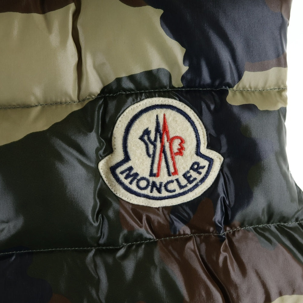 MONCLER(モンクレール) TIBET チベット ロゴワッペン カモ柄 ジップアップ ナイロン ダウン ベスト ジャケット カーキ 43302/50/68931