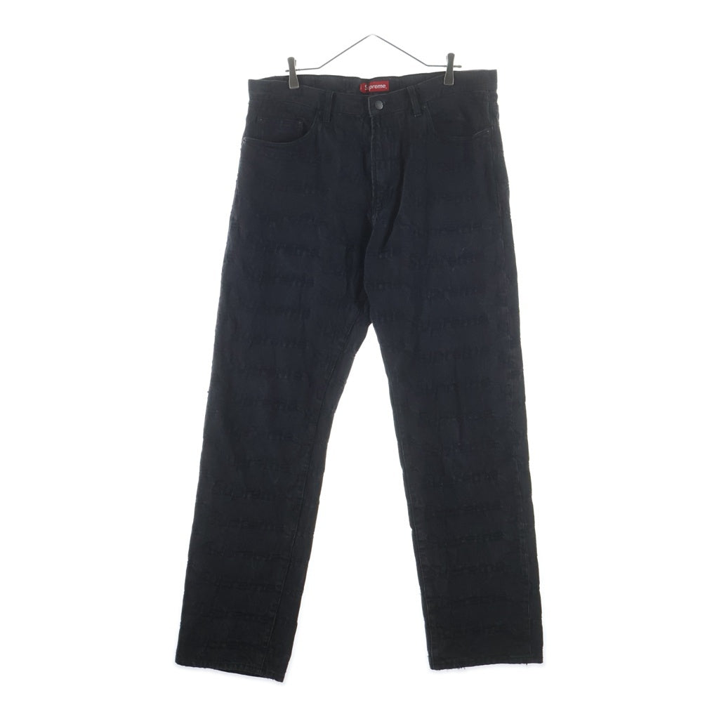 SUPREME(シュプリーム) 21SS Frayed Logos Regular Jean Black フレイド ロゴ レギュラー デニムパンツ ジーンズ ブラック