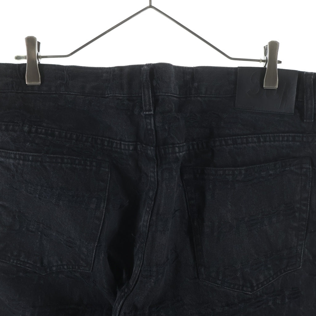 SUPREME(シュプリーム) 21SS Frayed Logos Regular Jean Black フレイド ロゴ レギュラー デニムパンツ ジーンズ ブラック