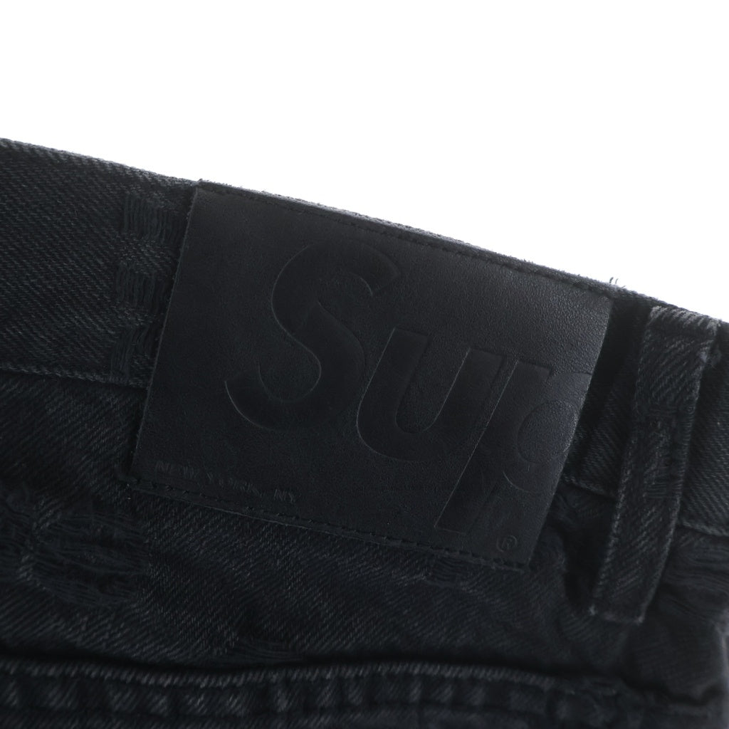 SUPREME(シュプリーム) 21SS Frayed Logos Regular Jean Black フレイド ロゴ レギュラー デニムパンツ ジーンズ ブラック