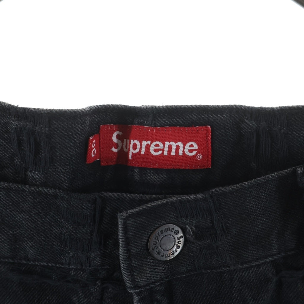 SUPREME(シュプリーム) 21SS Frayed Logos Regular Jean Black フレイド ロゴ レギュラー デニムパンツ ジーンズ ブラック