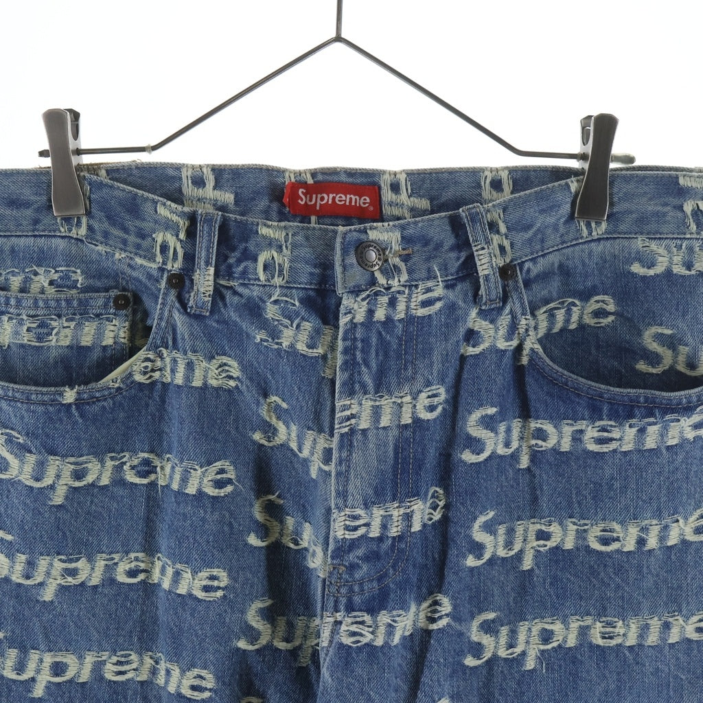 SUPREME(シュプリーム) 21SS Frayed Logos Regular Jean Blue フレイド ロゴ レギュラー デニムパンツ ジーンズ インディゴ