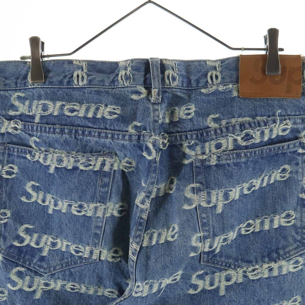 SUPREME(シュプリーム) 21SS Frayed Logos Regular Jean Blue フレイド ロゴ レギュラー デニムパンツ ジーンズ インディゴ