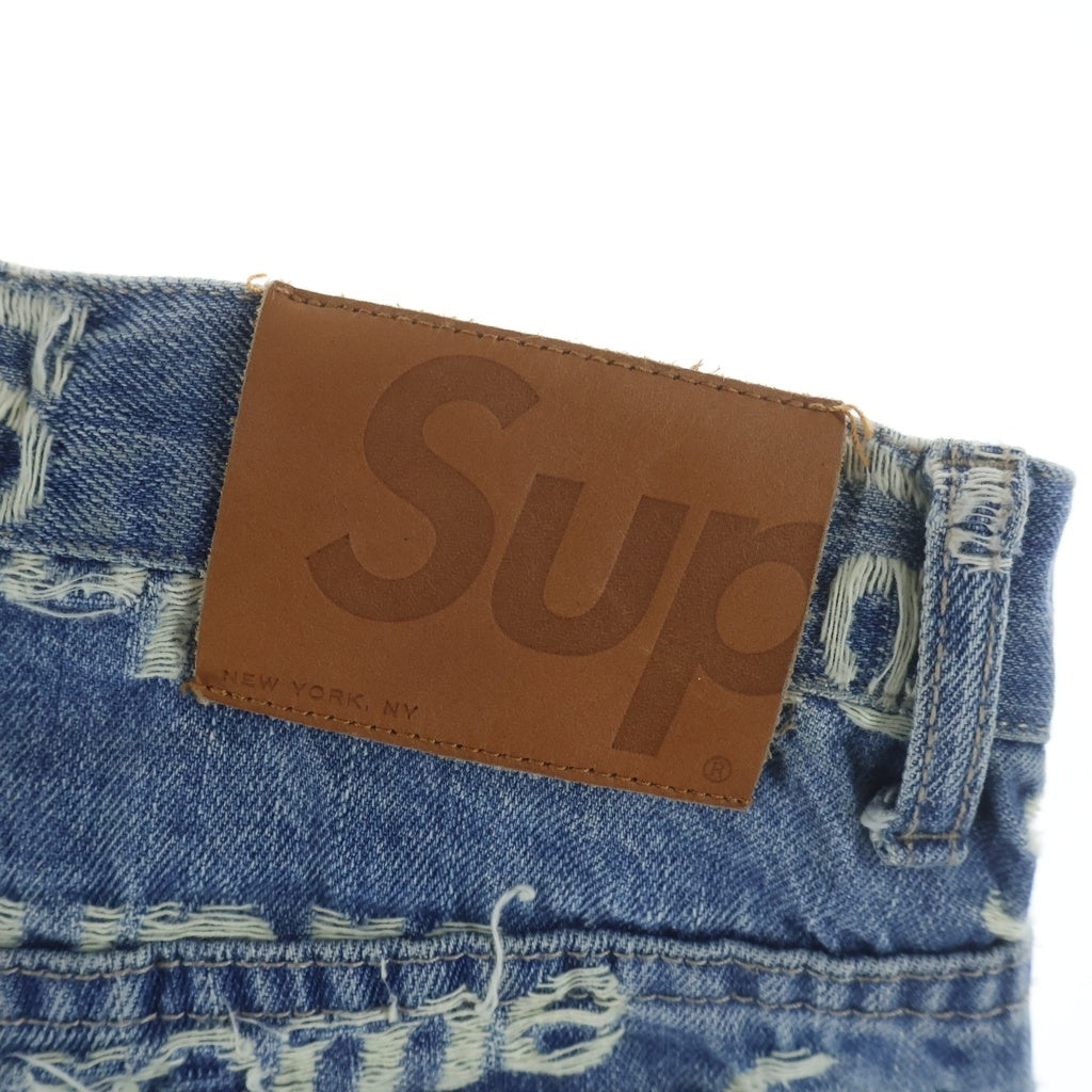 SUPREME(シュプリーム) 21SS Frayed Logos Regular Jean Blue フレイド ロゴ レギュラー デニムパンツ ジーンズ インディゴ