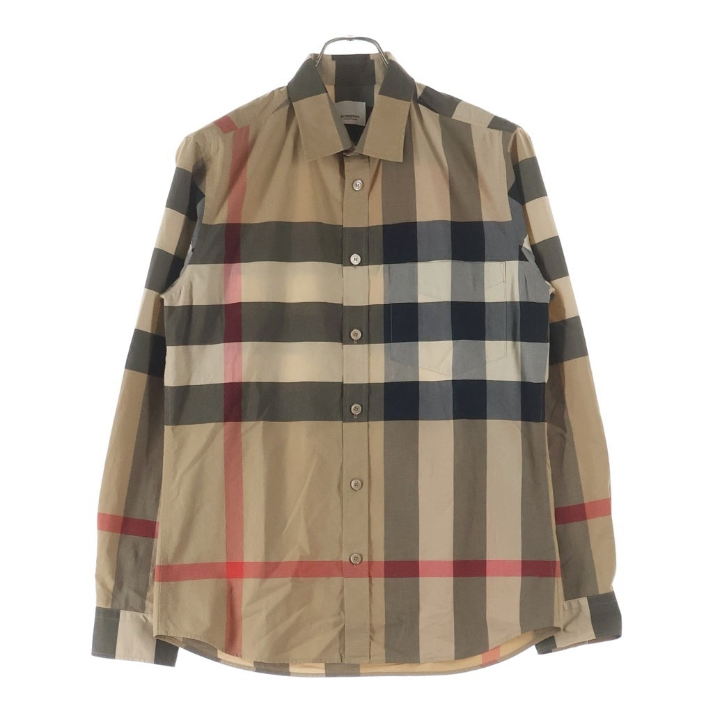 BURBERRY LONDON(バーバリーロンドン) メガチェック柄 ストレッチ長袖シャツ ベージュ 8010213 71Q