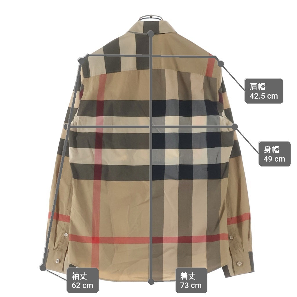 BURBERRY LONDON(バーバリーロンドン) メガチェック柄 ストレッチ長袖シャツ ベージュ 8010213 71Q