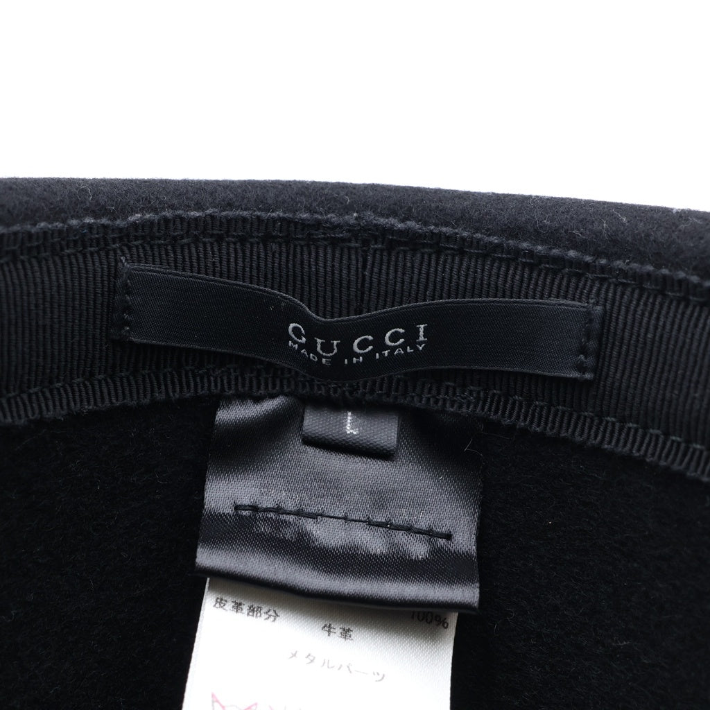 GUCCI(グッチ) インターロッキングG ウール 中折れハット 帽子 ブラック 323166
