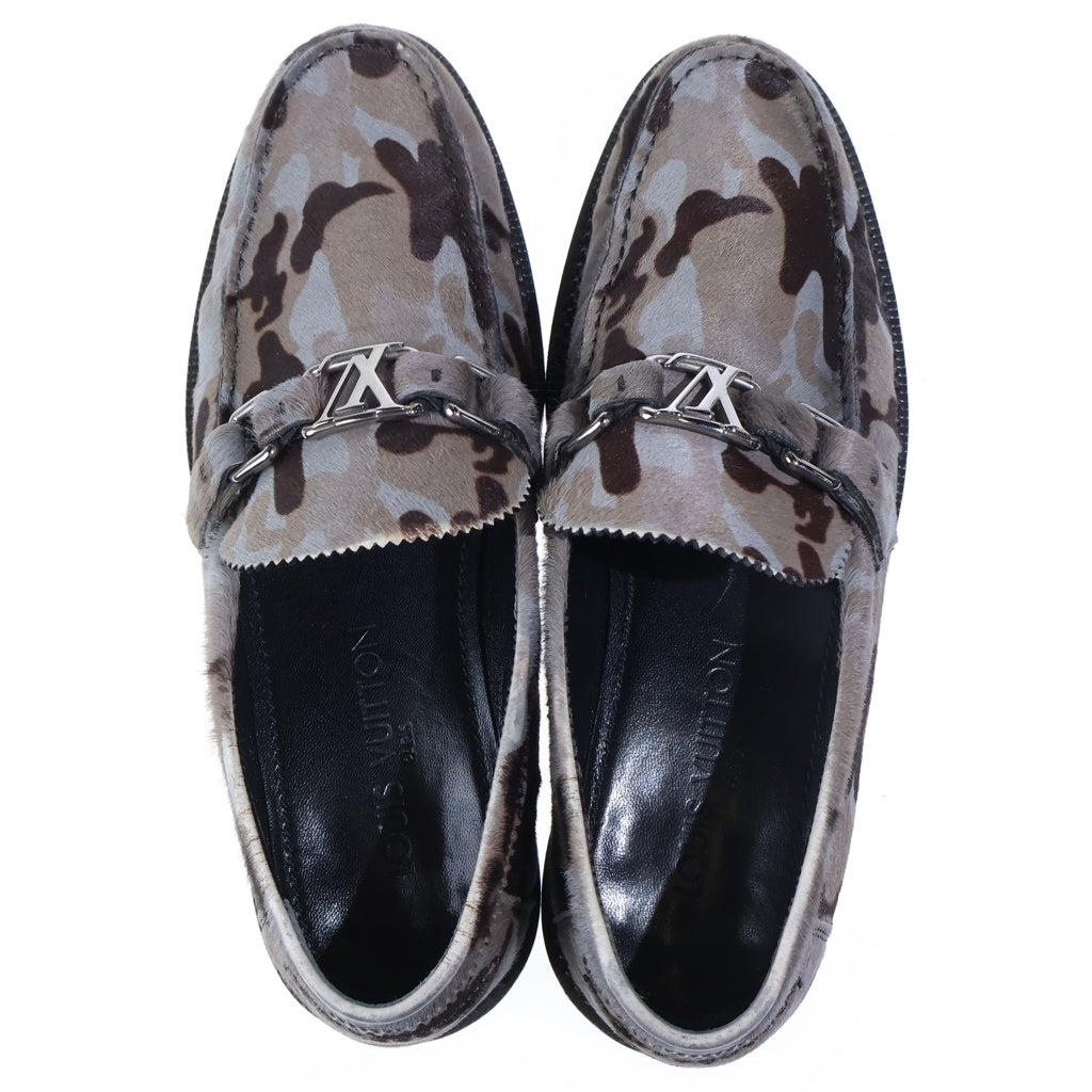 LOUIS VUITTON(ルイヴィトン) カモフラ LVホースビット ハラコ ローファー グレー FA0153