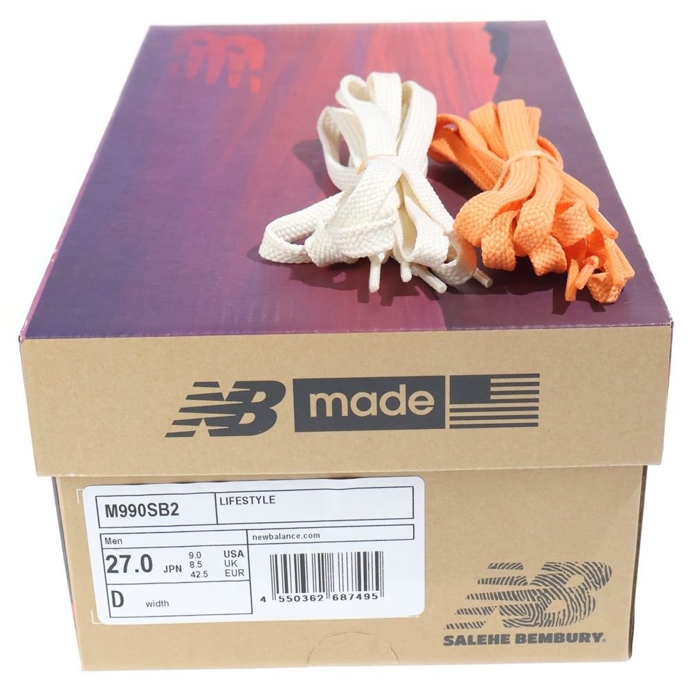 New Balance(ニューバランス) ×Salehe Bembury M990SB2 Sand Be The Time Terra Cotta サレヘベンバリー テラコッタ スエードレザーローカットスニーカー ピンク US9/27cm