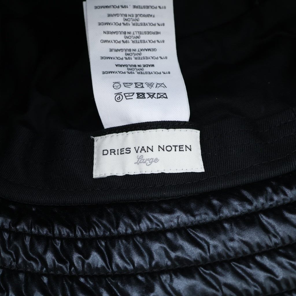 DRIES VAN NOTEN(ドリスヴァンノッテン) 22AW GILLY ナイロン グロッシー バケットハット 帽子 ブラック 029504-5183-900