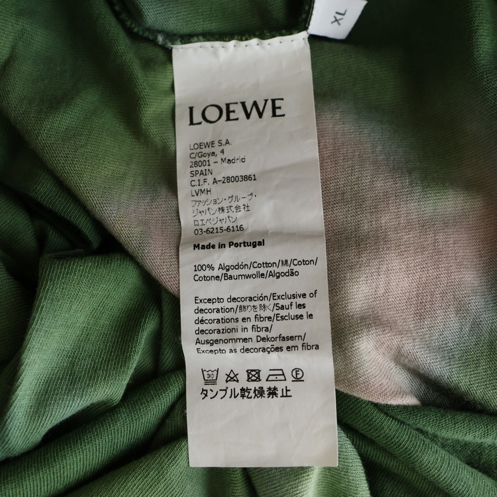 本物 ロエベ LOEWE × パウラズイビザ Paula's Ibiza フリンジ Tシャツ 半袖 トップス XS コットン ポリエステル ネオンイエロー レディース 衣類 洋服 中古 ロエベ ポーラスイビザ 半袖Tシャツ オーバーサイズ マーメイドTEE