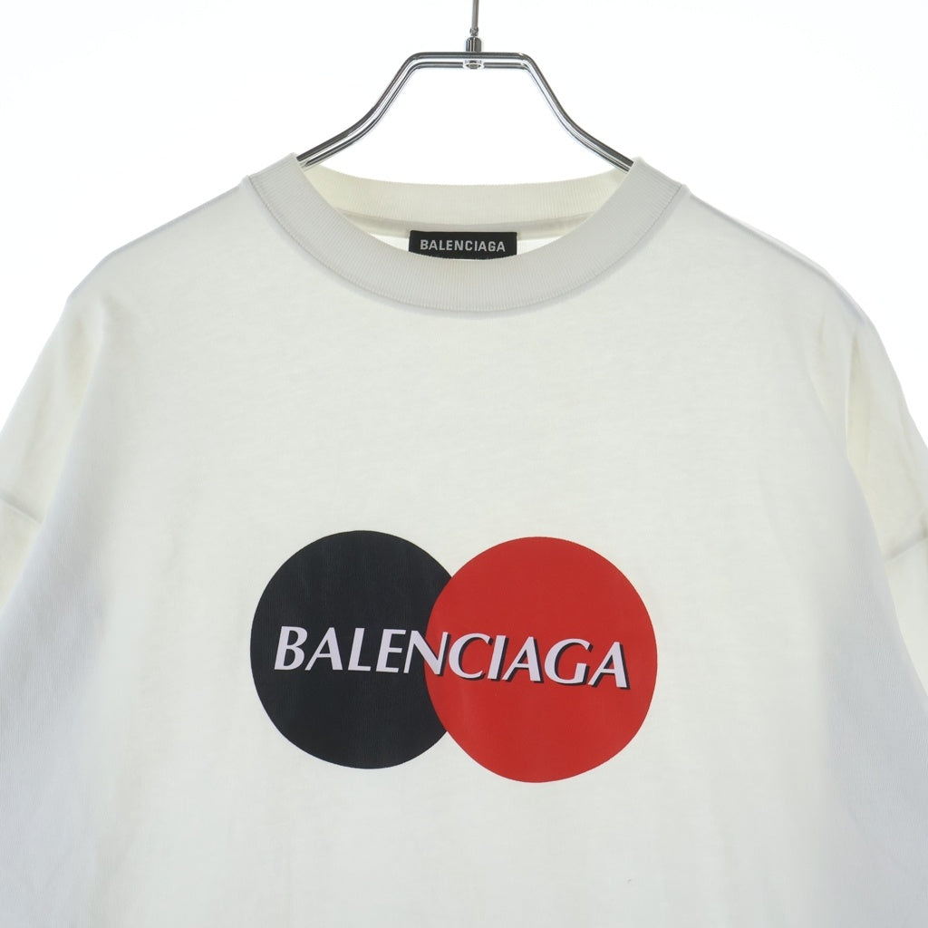BALENCIAGA(バレンシアガ) マスターカードロゴプリント クルーネック半袖Tシャツ カットソー ホワイト 620969 TIV79
