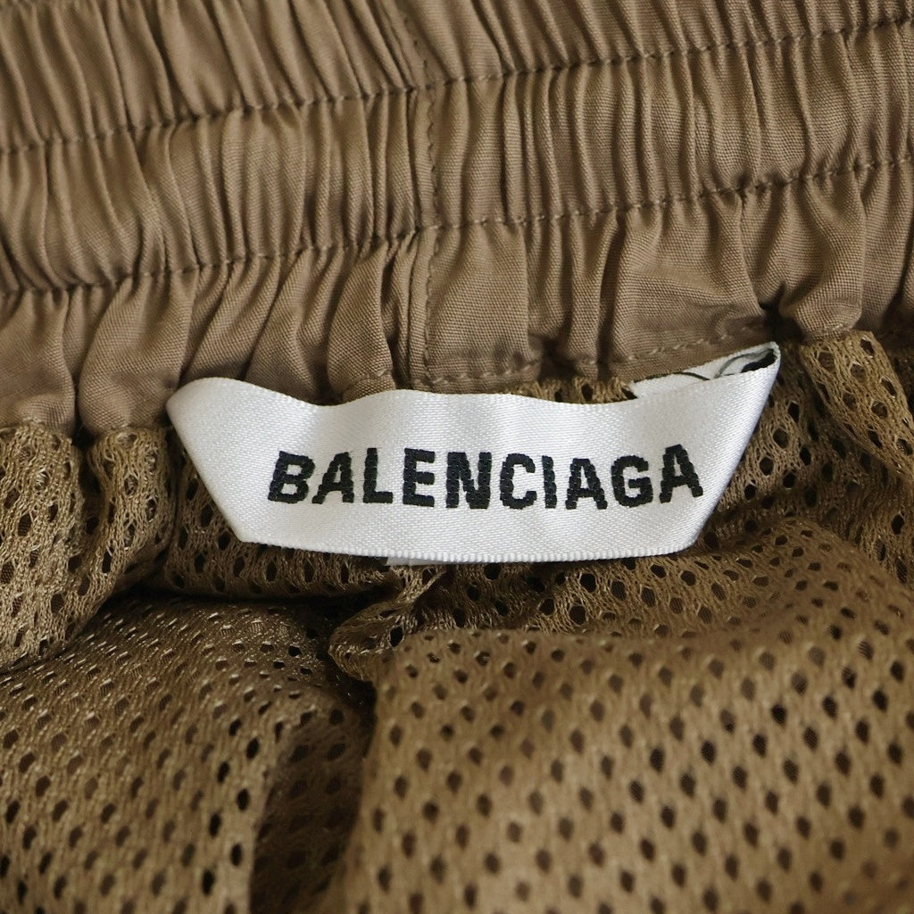 BALENCIAGA(バレンシアガ) LOOSE-FITTING TROUSERS ルーズフィッティング ロゴエンブロイダリー リヨセルポプリントラックパンツ トラウザーズ ブラウン 643052 TFO02