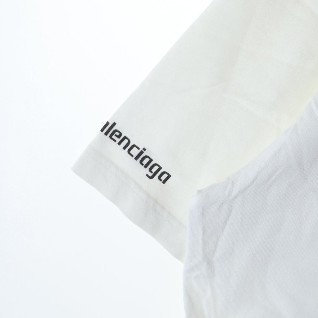 BALENCIAGA バレンシアガ/スモールロゴホワイトTシャツバックスプリット/ABランク/92【中古】 BALENCIAGA(バレンシアガ) ロゴプリントTシャツ 620969 ホワイト
