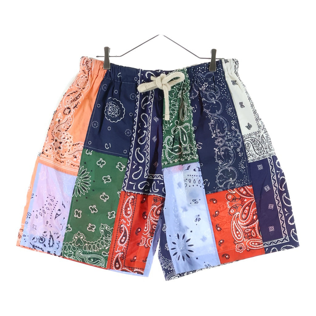 LOEWE(ロエベ) BANDANA PATCHWORK SHORTS バンダナパッチワーク ドローストリング ショーツ ハーフパンツ マルチカラー H2192610PO