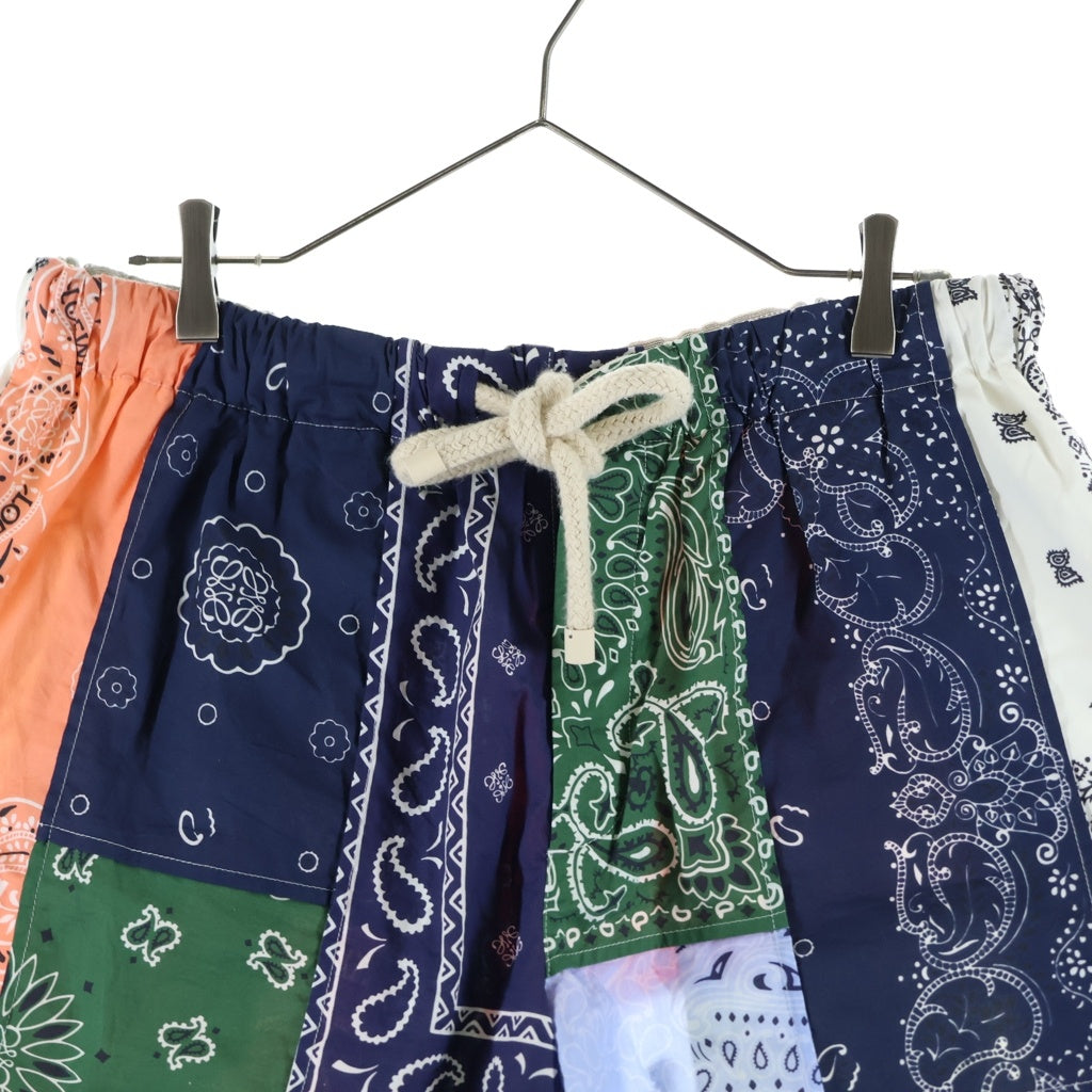 LOEWE(ロエベ) BANDANA PATCHWORK SHORTS バンダナパッチワーク ドローストリング ショーツ ハーフパンツ マルチカラー H2192610PO