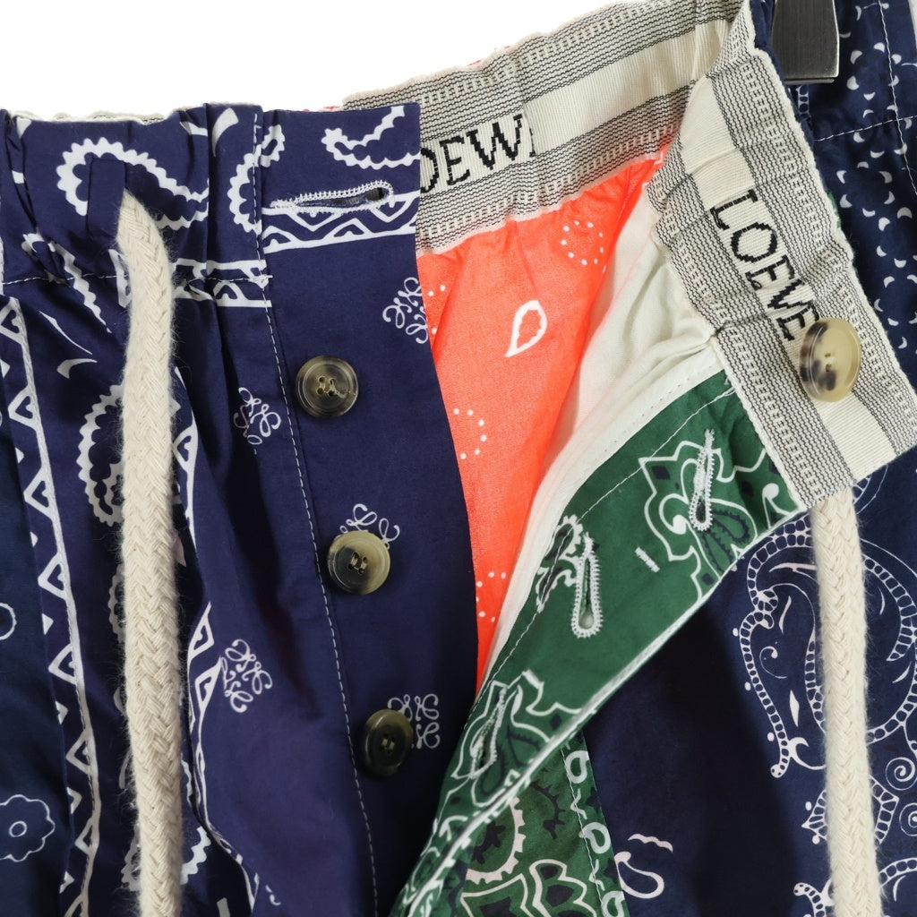 LOEWE(ロエベ) BANDANA PATCHWORK SHORTS バンダナパッチワーク ドローストリング ショーツ ハーフパンツ マルチカラー H2192610PO
