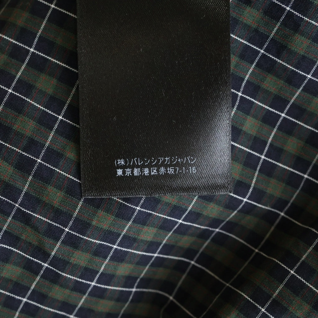 BALENCIAGA(バレンシアガ) 21SS Mirco Tartan Oversized Shirt マイクロタータンチェック オーバーサイズ 長袖シャツ ネイビー/グリーン 659014 TKM34