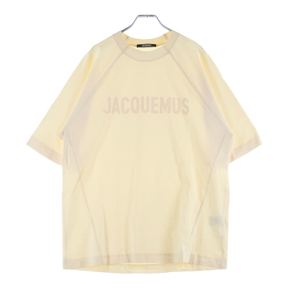 JACQUEMUS(ジャックムス) 25SS LE T-SHIRT TYPO フロントロゴプリント クルーネック半袖Tシャツ カットソー ベージュ 245JS212 2011 130