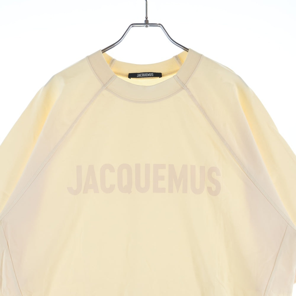 JACQUEMUS(ジャックムス) 25SS LE T-SHIRT TYPO フロントロゴプリント クルーネック半袖Tシャツ カットソー ベージュ 245JS212 2011 130
