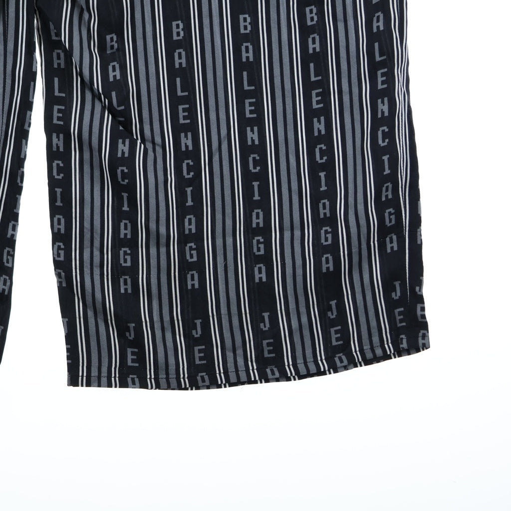 BALENCIAGA(バレンシアガ) 23SS HOMEWEAR ホームウェア ロゴ総柄 レーヨン ドローストリング イージーパンツ ブラック 658883 TKL32