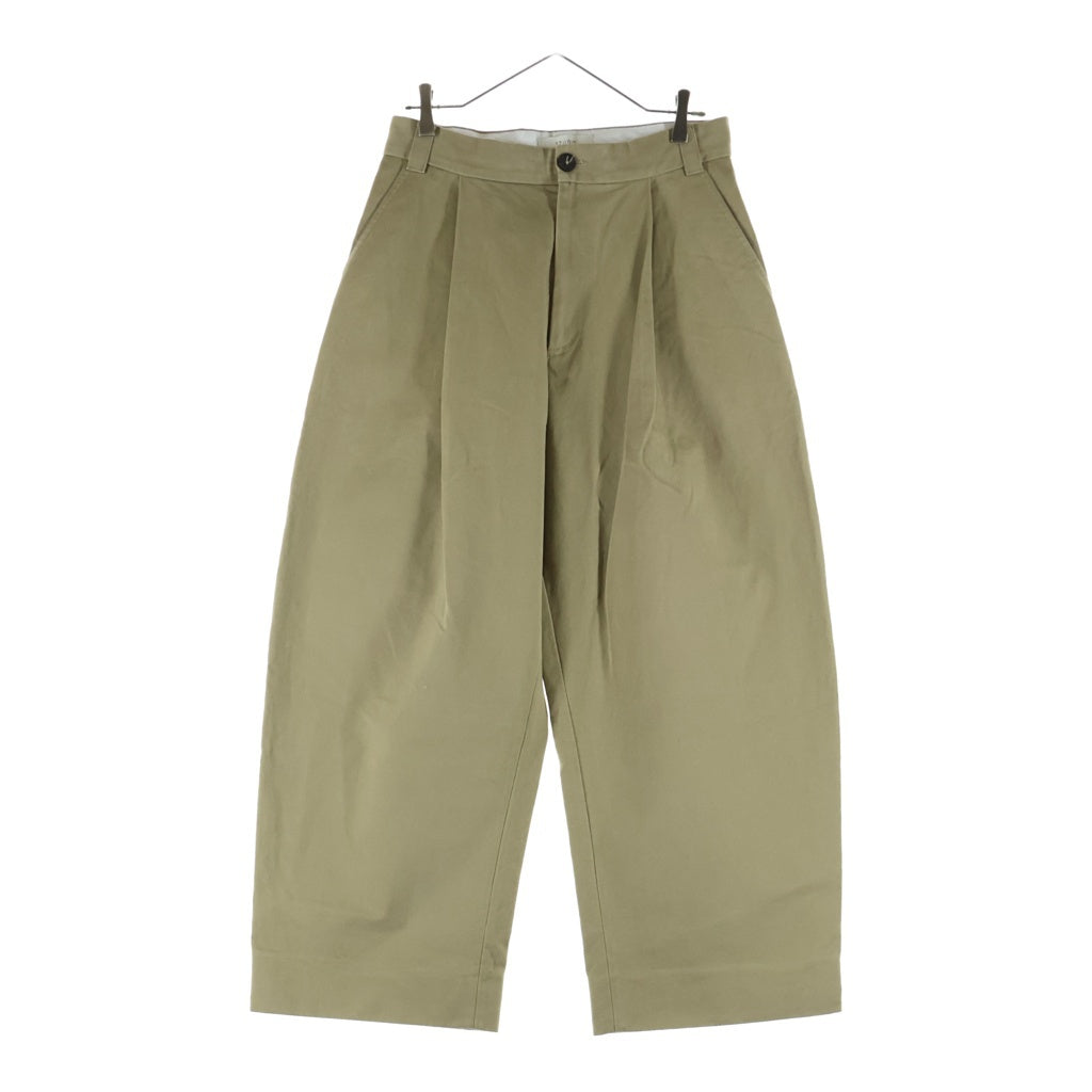 STUDIO NICHOLSON(スタジオニコルソン) SORTE SNM-1248 PEACHED COTTON TWILL TAN ソルテ ピーチド コットンツイル タン ジップアップ ワイドパンツ ベージュ 51-10-751047
