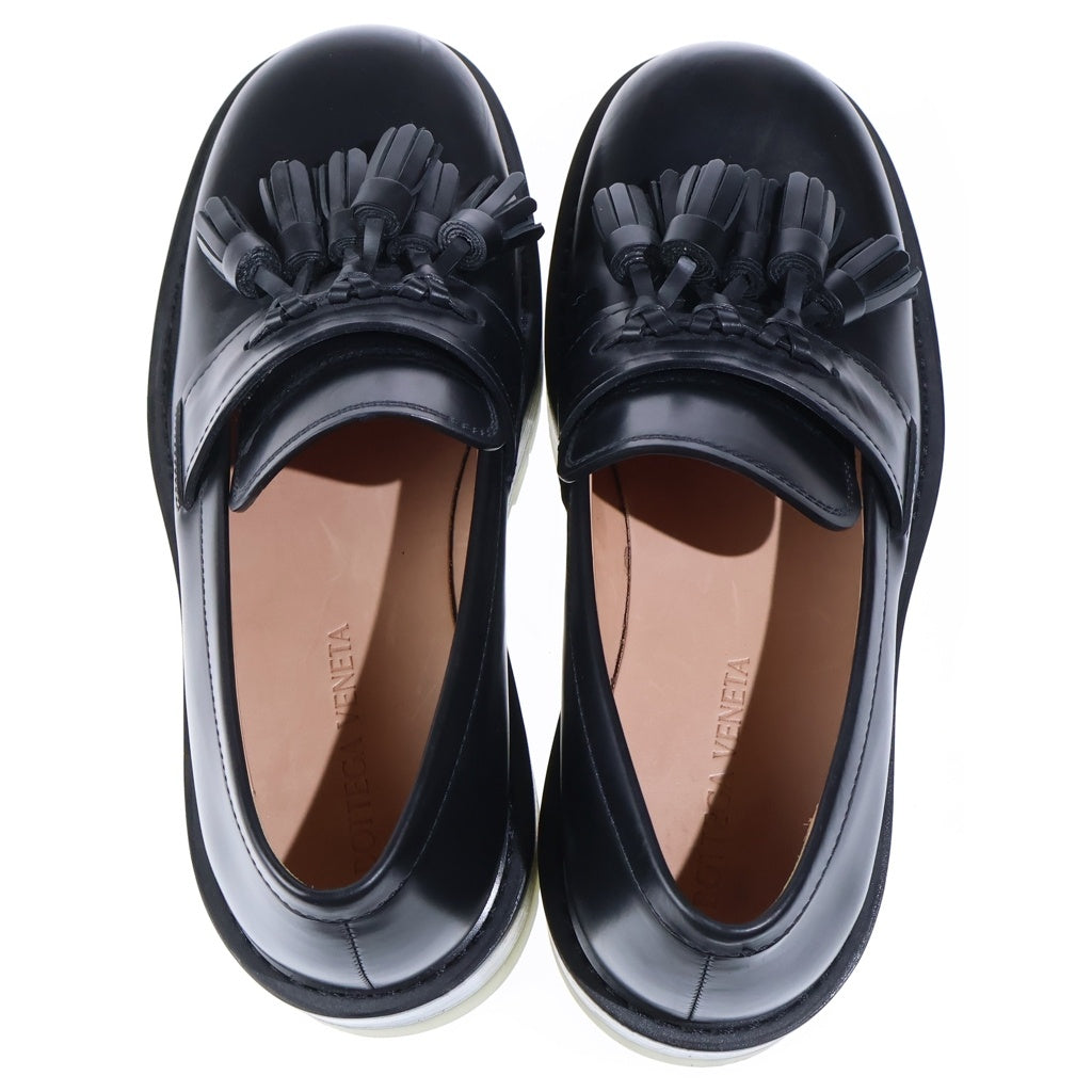 BOTTEGA VENETA(ボッテガヴェネタ) Leather Tassel Loafers レザー チャンキーソール タッセルローファー ブラック 632511 VBS30