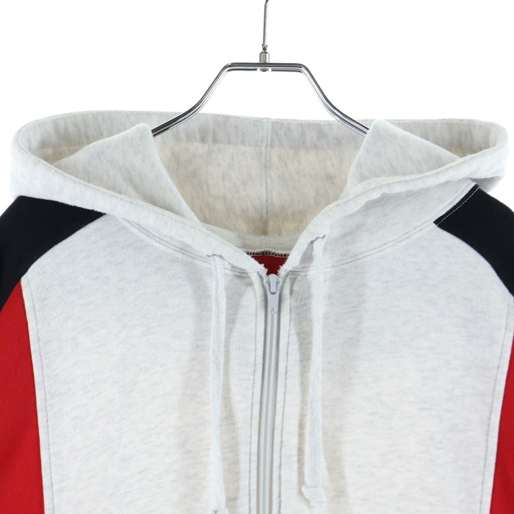 SUPREME(シュプリーム) 20SS Color Blocked Zip Up Hoodie カラー ブロック サイドロゴ スウェットジップアップパーカー ホワイト/レッド