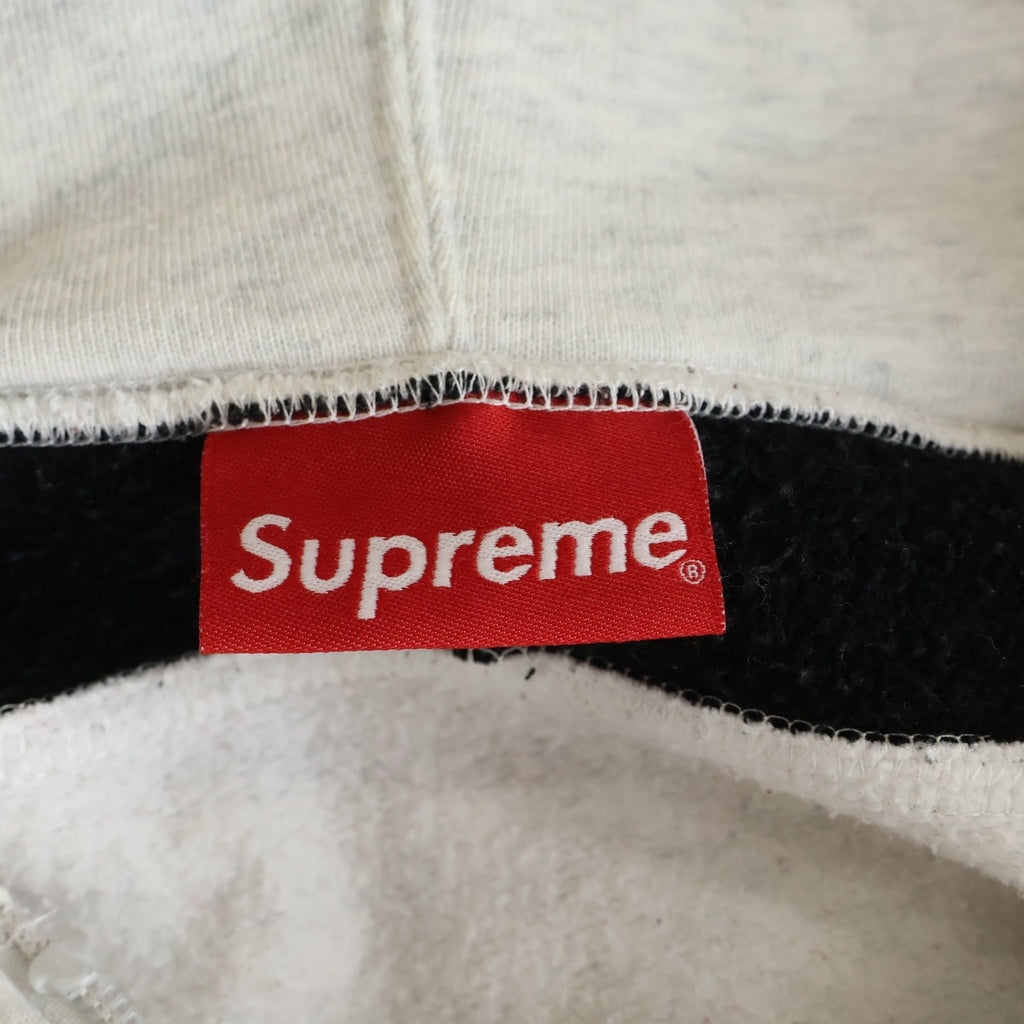 SUPREME(シュプリーム) 20SS Color Blocked Zip Up Hoodie カラー ブロック サイドロゴ スウェットジップアップパーカー ホワイト/レッド