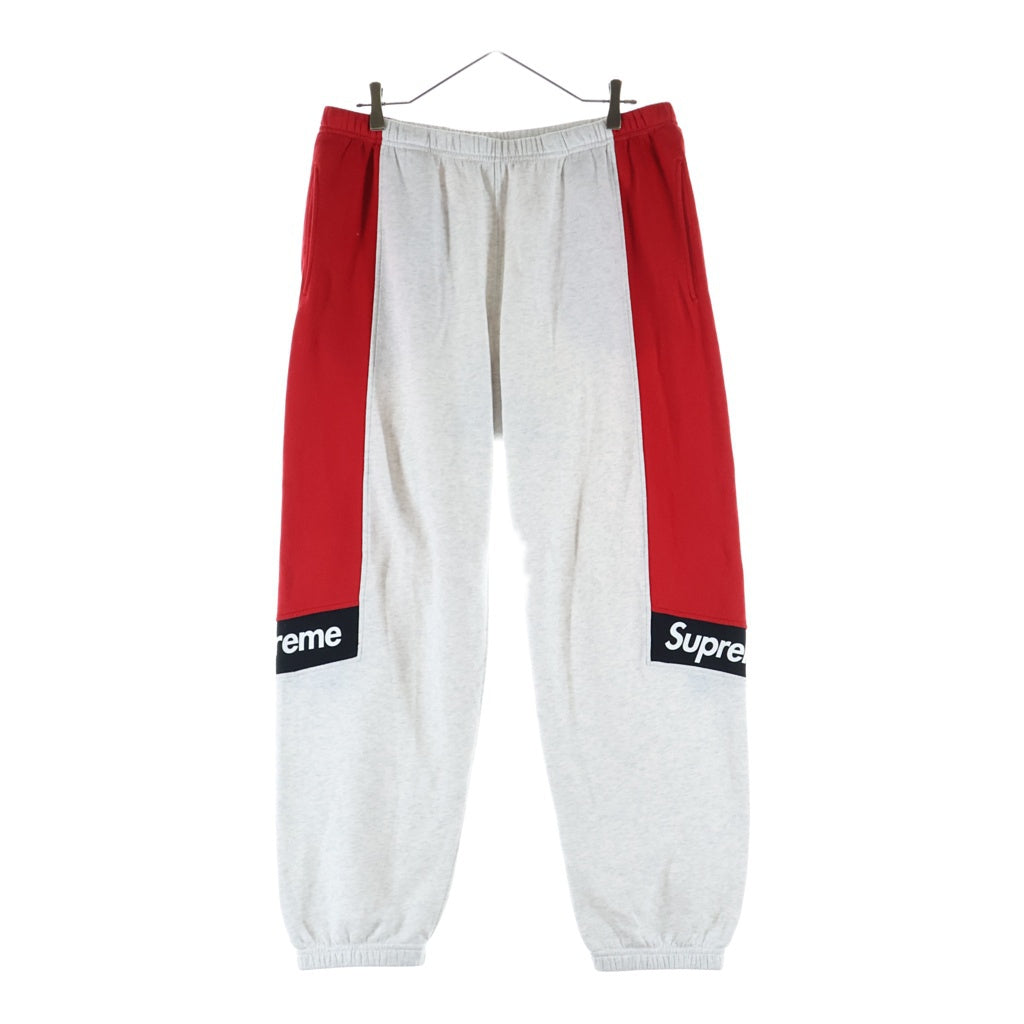 SUPREME(シュプリーム) 20SS Color Blocked Sweatpant カラーブロック サイドロゴ スウェットパンツ ホワイト/レッド