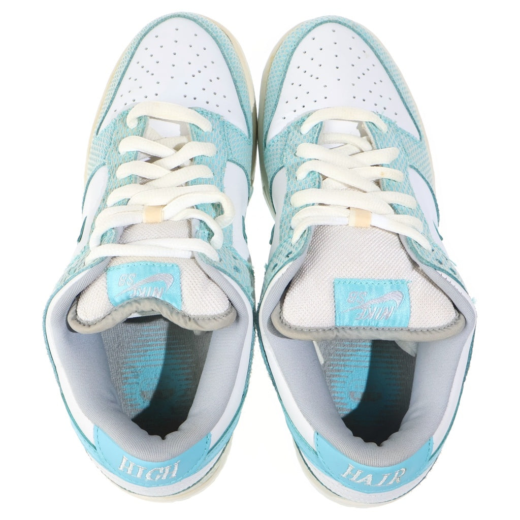 NIKE SB(ナイキエスビー) 【観賞用 2005年製】 DUNK LOW PRM HIGH HAIR ダンク プレミアム ハイヘアー ローカットスニーカー ホワイト/ライトブルー US9.5/27.5cm 313170-142