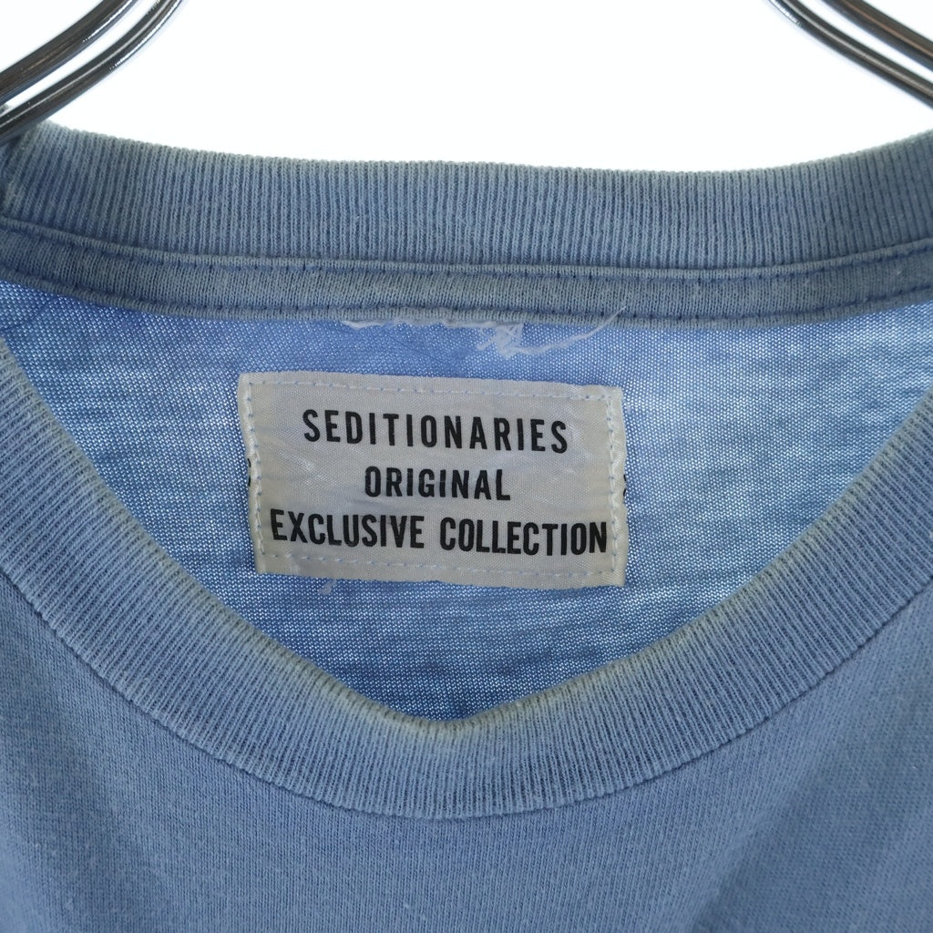 VINTAGE(ヴィンテージ) 90S SEDITIONARIES ORIGINAL EXCLUSIVE COLLECTION CASH FROM CHAOS セディショナリーズ 復刻 3段プリント クルーネック 半袖パンクTシャツ カットソー ブルー