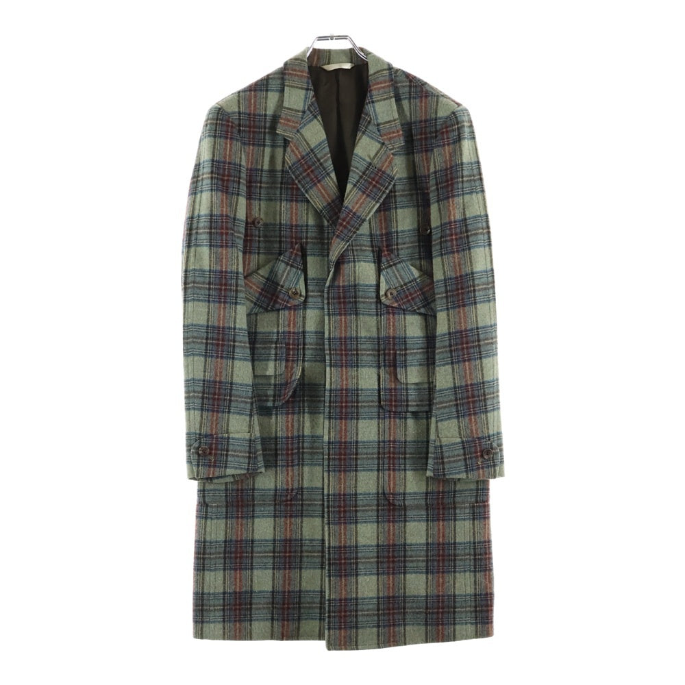 Paul Smith COLLECTION(ポールスミス コレクション) ウール チェック総柄 チェスターコート グリーン PC-NH-43072
