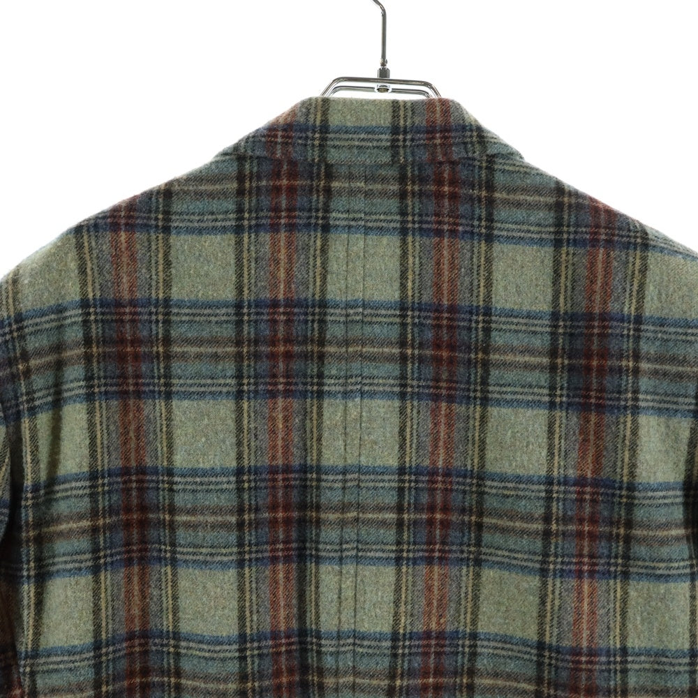 Paul Smith COLLECTION(ポールスミス コレクション) ウール チェック総柄 チェスターコート グリーン PC-NH-43072