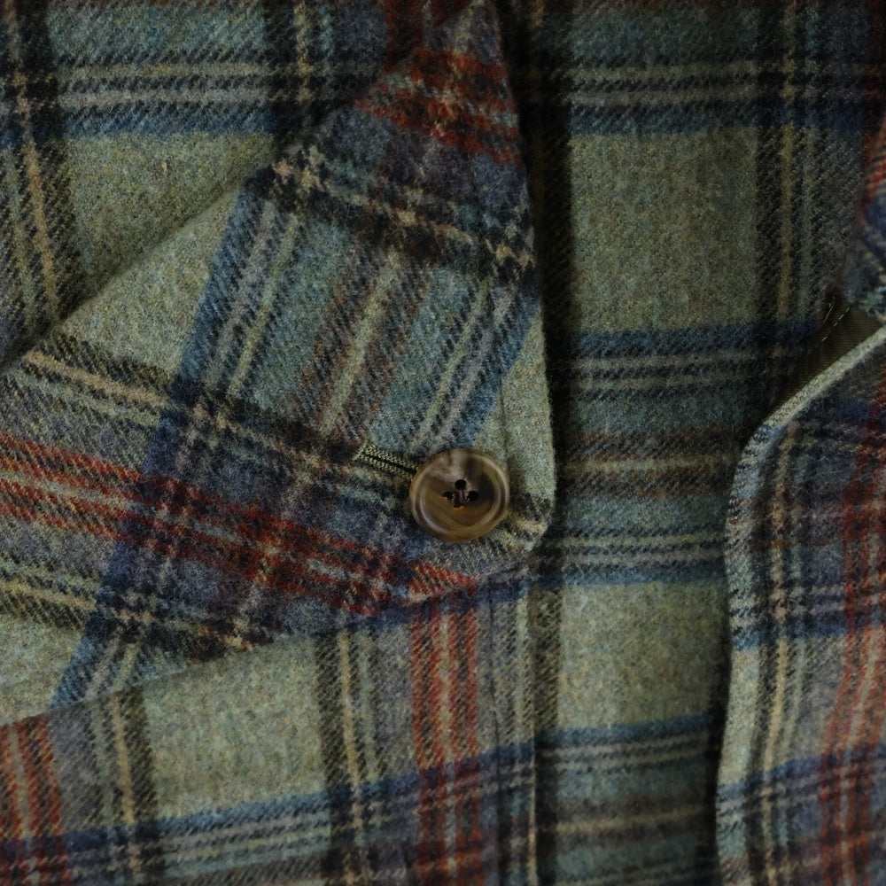 Paul Smith COLLECTION(ポールスミス コレクション) ウール チェック総柄 チェスターコート グリーン PC-NH-43072