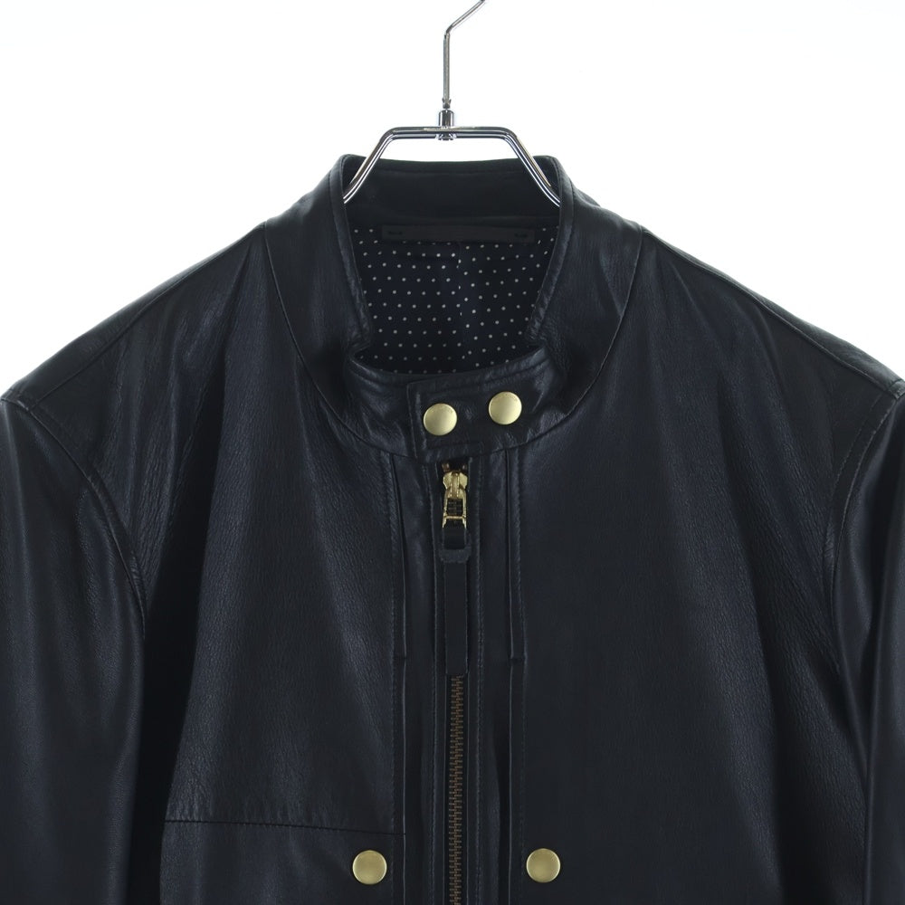 Paul Smith(ポールスミス) ラムレザー シングルライダースジャケット ブラック PP-MN-31274