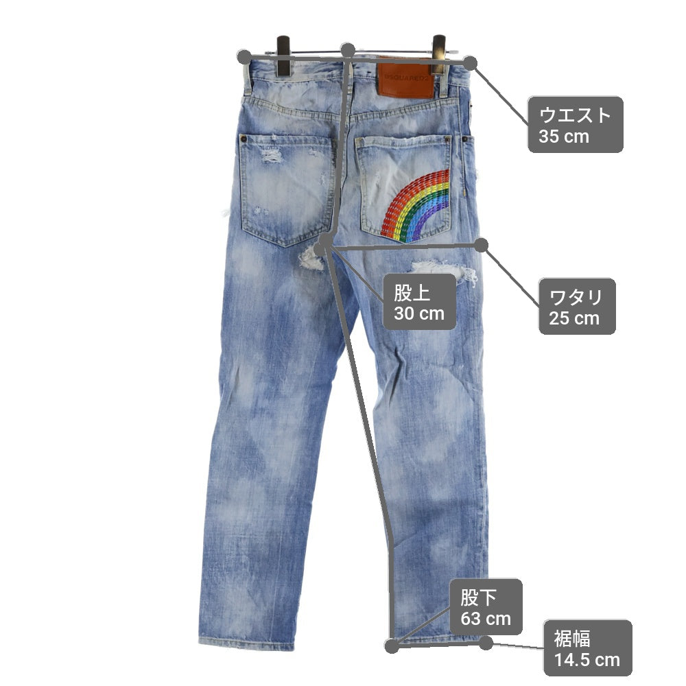 DSQUARED2(ディースクエアード) 20SS SEXY MERCURY JEAN セクシー マーキュリー ダメージデニムパンツ スキニージーンズ レディース インディゴ S71LB0708