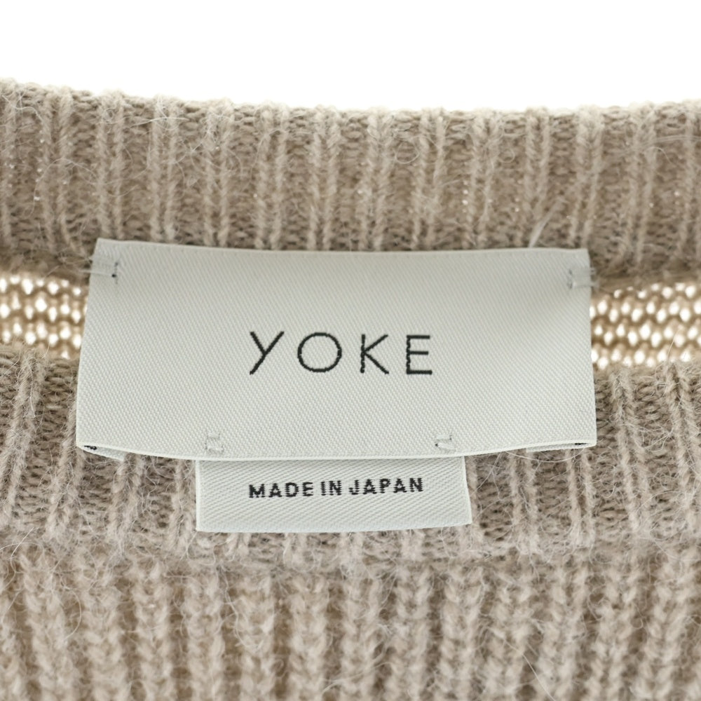 YOKE(ヨーク) 19AW 7G ALPACA WOOL CARDIGAN RIB STITCH KNIT セブンゲージ アルパカウール カーディガン リブ ステッチニット ベージュ YK19AWOO65S