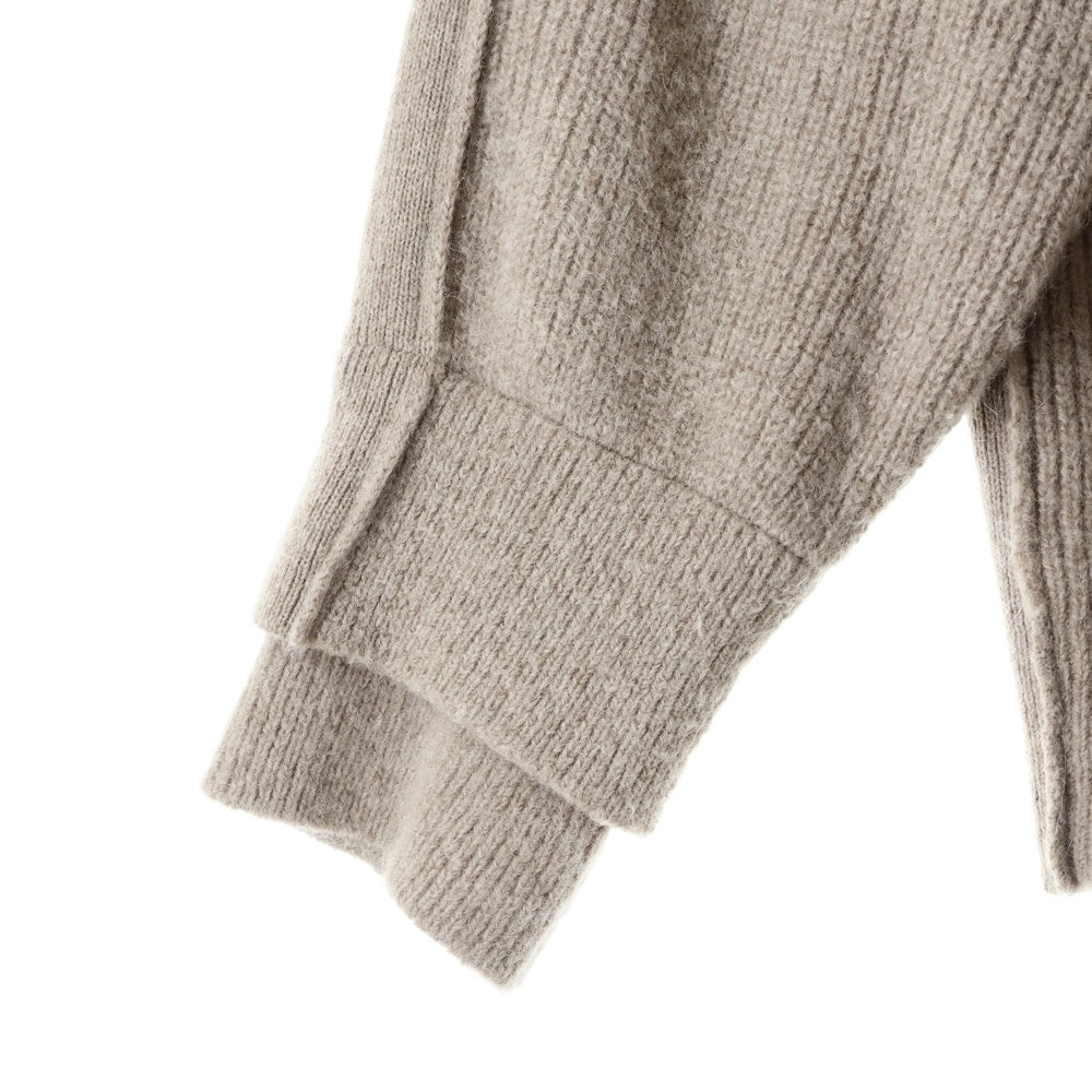 YOKE(ヨーク) 20AW 7G ALPACA WOOL RIB CREW NECK CARDIGAN セブンゲージ アルパカウール リブクルーネック カーディガン ベージュ YK20AW0297S-C
